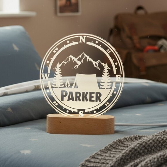 Mountain LED Name Light | Custom Nature-Inspired Room Decor for Kids - Picture 8 of 8